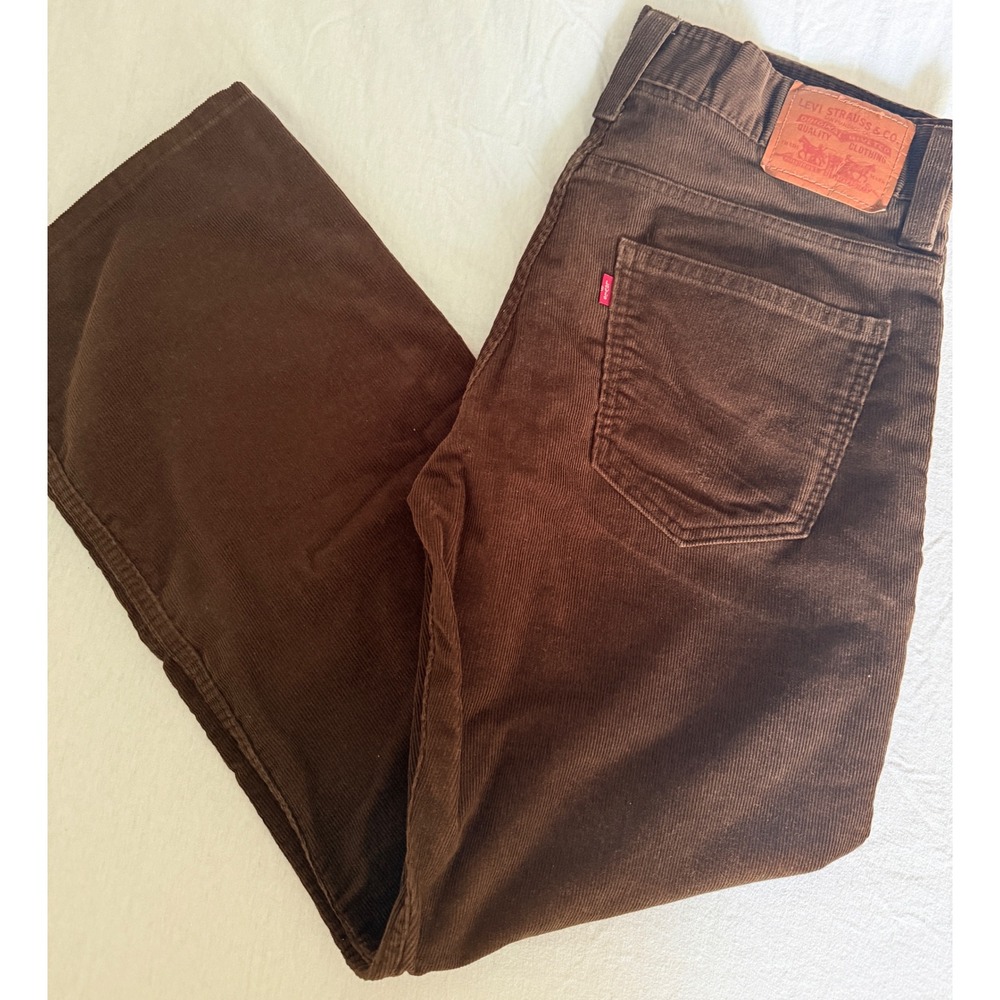 Levis Mens 549 Low Loose Corduroy Pant Chocolate Brown 34x29 Y2K Skater Wide Leg